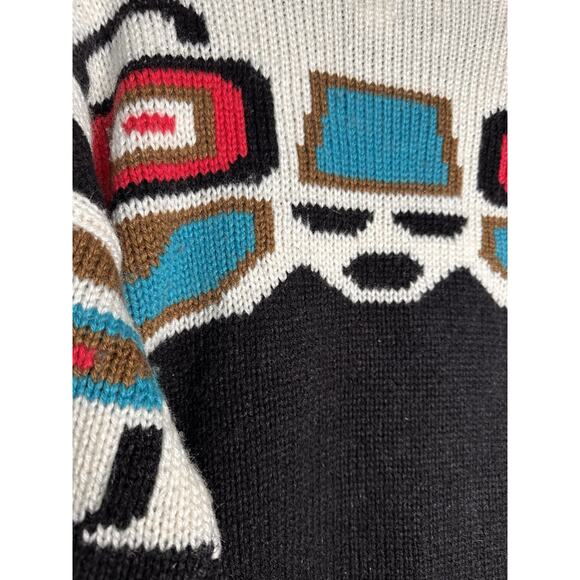 Vtg 1980s Sync Tribal Navajo Knit Pullover Sweater Adult Sz M - Picture 7 of 14